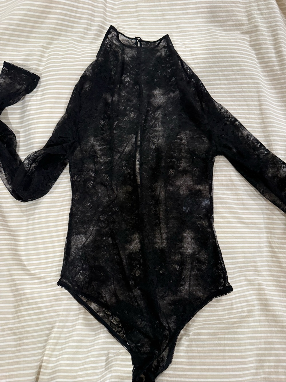 Black Lace Long-Sleeve Bodysuit - Women Intimates & Sleepwear
